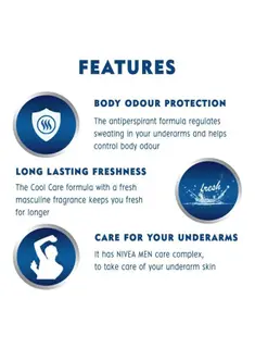 Nivea Men Cool Kick, Men's Deodorant, Fresh Scent, Roll-on 50ml 2.webp
