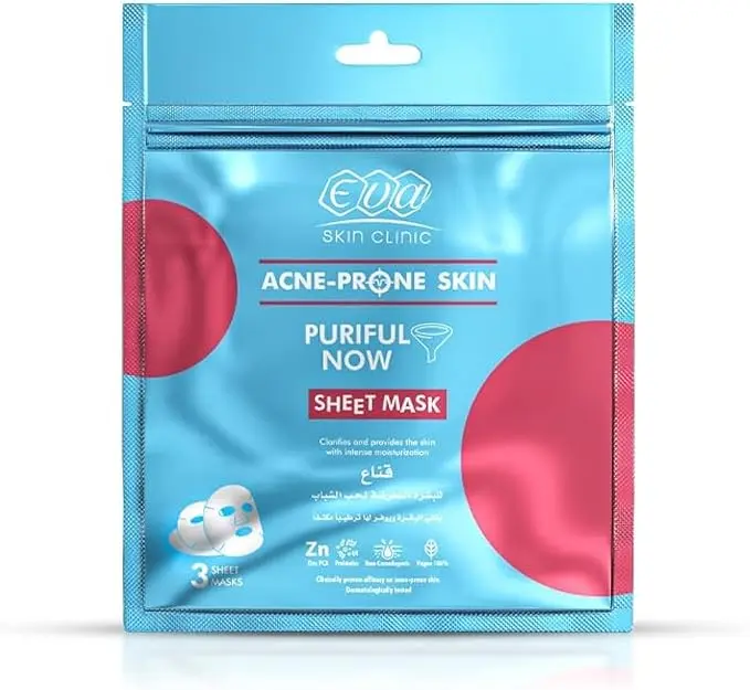 Eva Skin Clinic Acne-Prone Skin Sheet Mask, 3 sheetmasks 1.webp