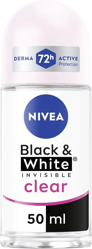 NIVEA Antiperspirant Roll-on for Women, Black & White Invisible Protection Original, 50ml