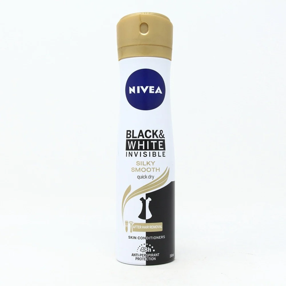 Nivea Black & White Invisible Silky Smooth Anti-Perspirant Spray for Women, 150ml