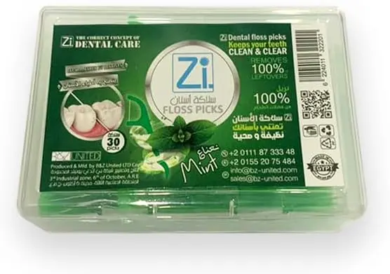 Zi Dental Floss Tooth Picks (Mint) 30 Picks