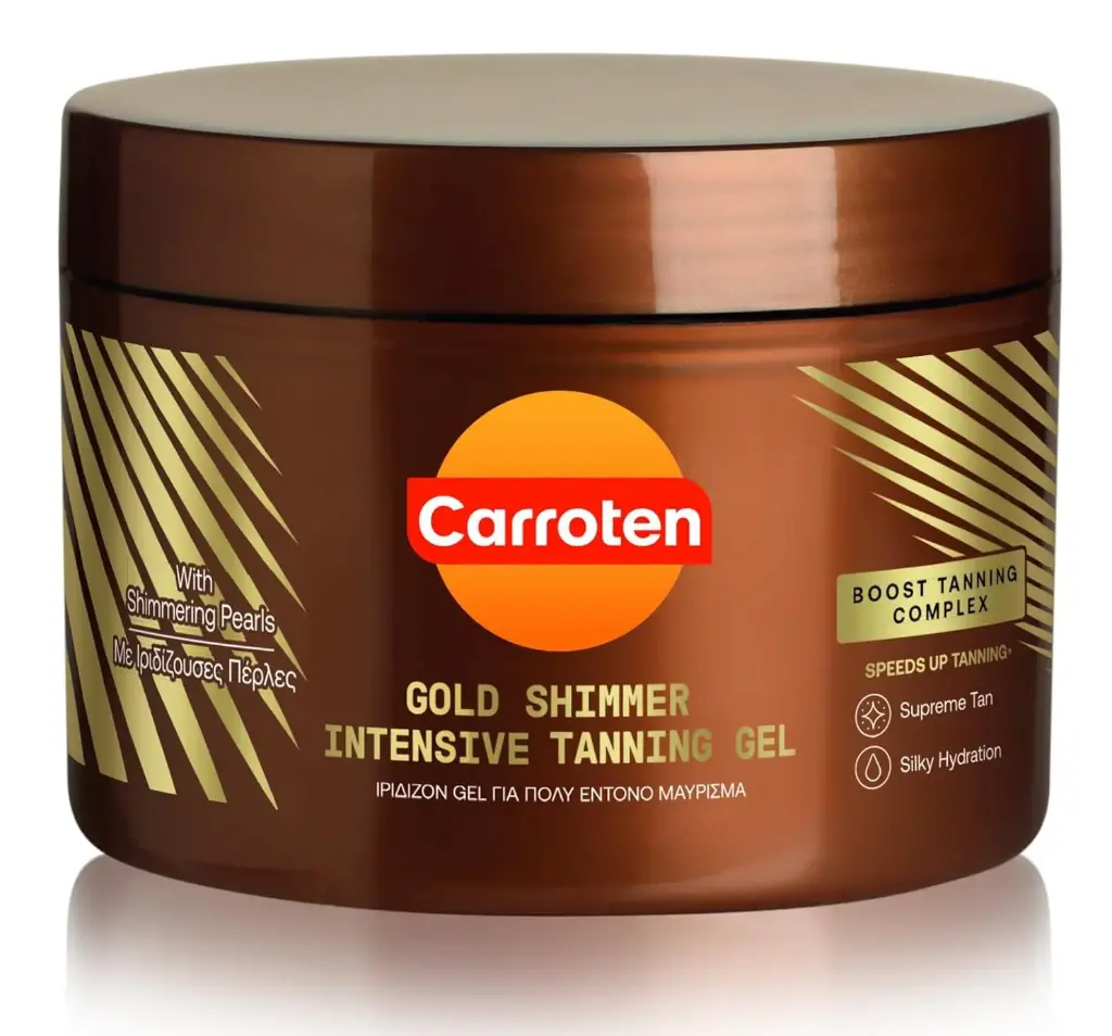 Carroten Gold Shimmer Intensive Tanning Gel with Shimmering Pearls 150ML