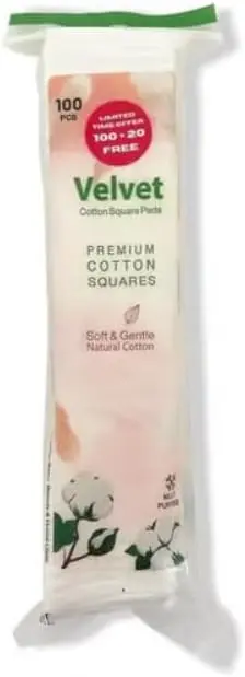 فلفيت قطن مكيب 100+20 شرائح قطم مربعة