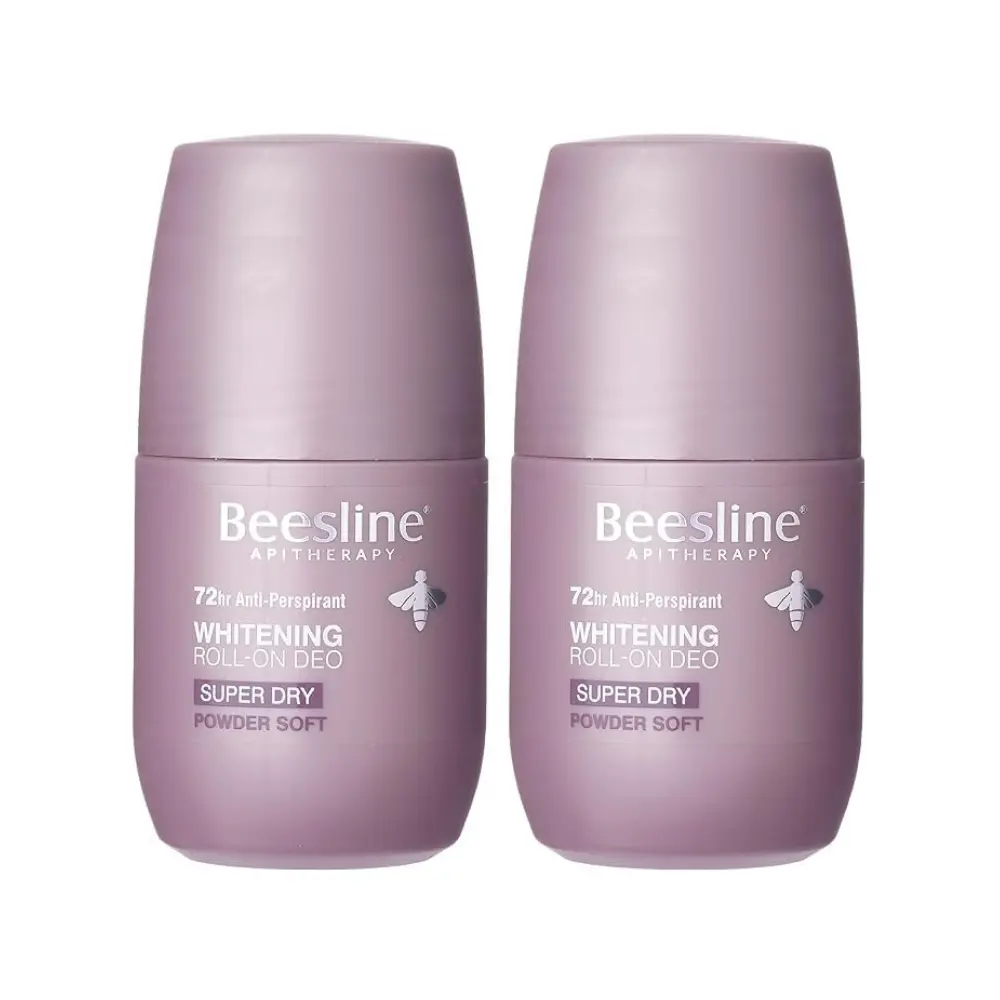 Beesline Whitening Roll On Deodorant Super Dry Powder Soft 72h Protection (1+1) Promo Pack - 50 ml 