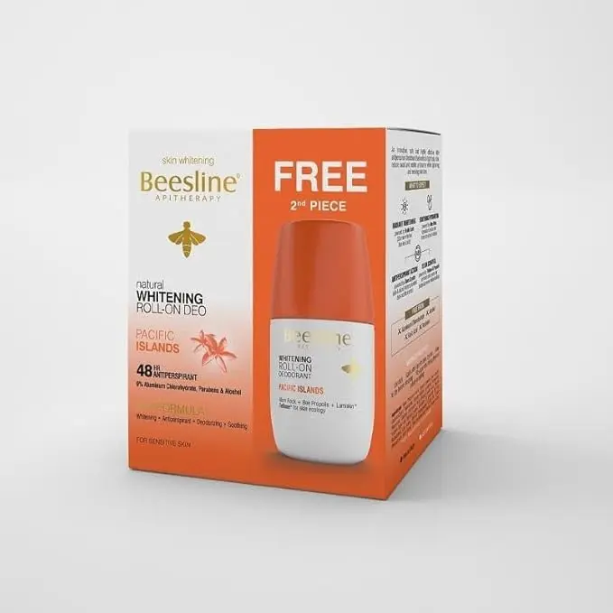 Beesline Whitening Roll-On Deodorant Pacific Islands 48h Protection (1+1) Promo Pack - 50 ml 