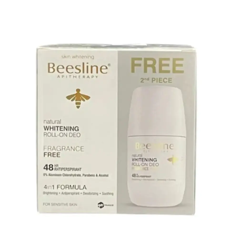 Beesline Whitening Roll-on Deodorant – Fragrance-Free 1+1