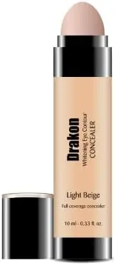 Drakon Eye Contour Concealer Light Beige With Sponge Applicator High Coverage for Dark Circles Treatment,Wrinkles & Puffness -10 ml