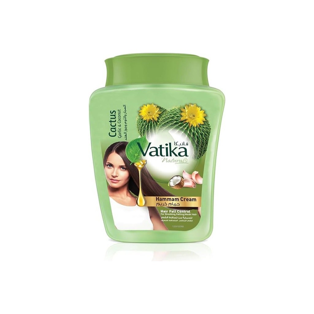 Vatika Naturals Hair Fall Control Cream with Garlic, Cactus, and Coconut Extracts (900g)