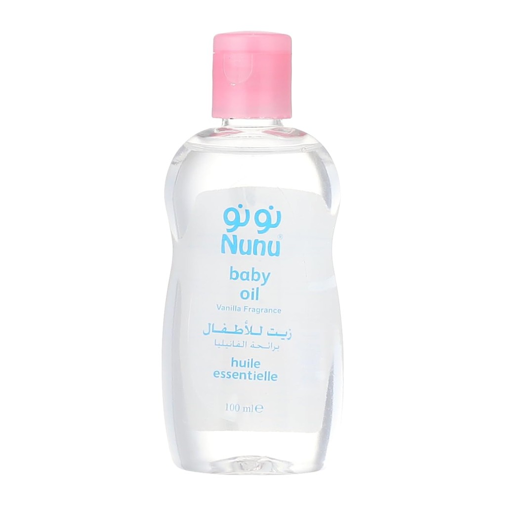 Nunu Full Body Oil for Baby Skin, Moisturizing and Protecting from Dryness, Vanilla Scent, 100ml