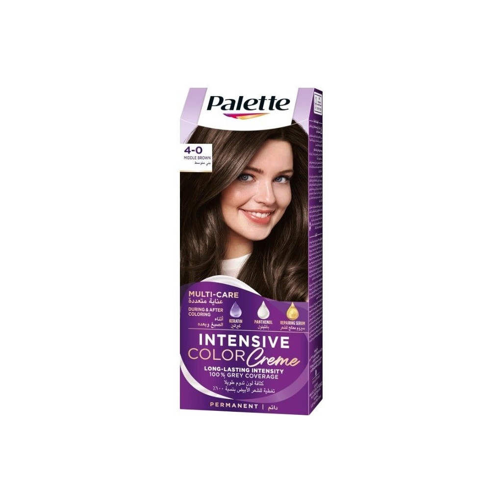 Palette Permanent Cream Hair Dye for Women, 4_0 Medium Brown