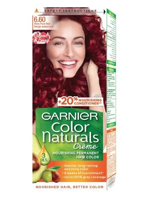 Garnier Color Naturals Permanent Creme Hair Color - 6.60 Fiery Pure Red