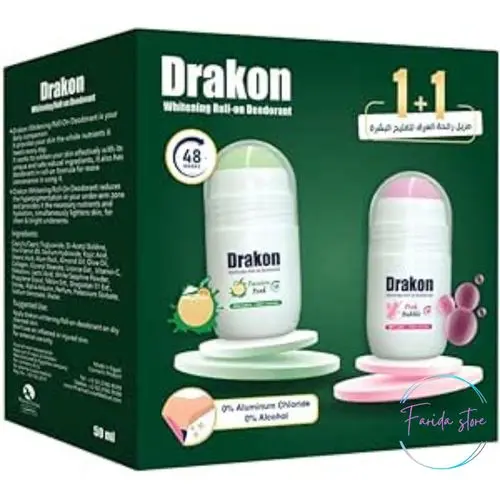 [koz1365] Drakon Whitening Roll-On Deodorant Passion Peak + Pink Bubble (1+1) 50ml