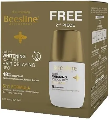 [koz1422] Beesline Whitening Roll-On Deodorant Hair Delaying 48h Protection (1+1) Promo Pack - 50 ml 