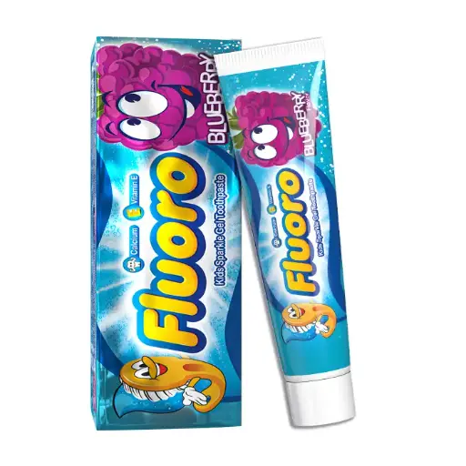 [koz1653] Eva Fluoro Kids Sparkle Gel Toothpaste with Blueberry
