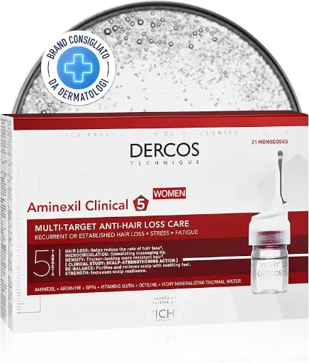 [koz3439] Vichy Dercos Aminexil Anti-Hair Loss Women Ampoules 21*6 mL