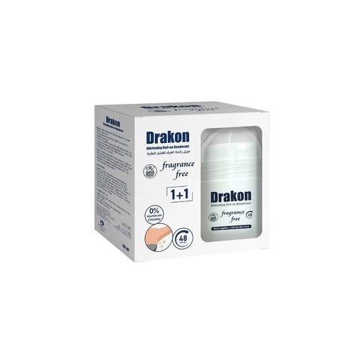 [koz3461] Drakon Whitening Roll-On Deodorant – Fragrance Free 50ml 1+1